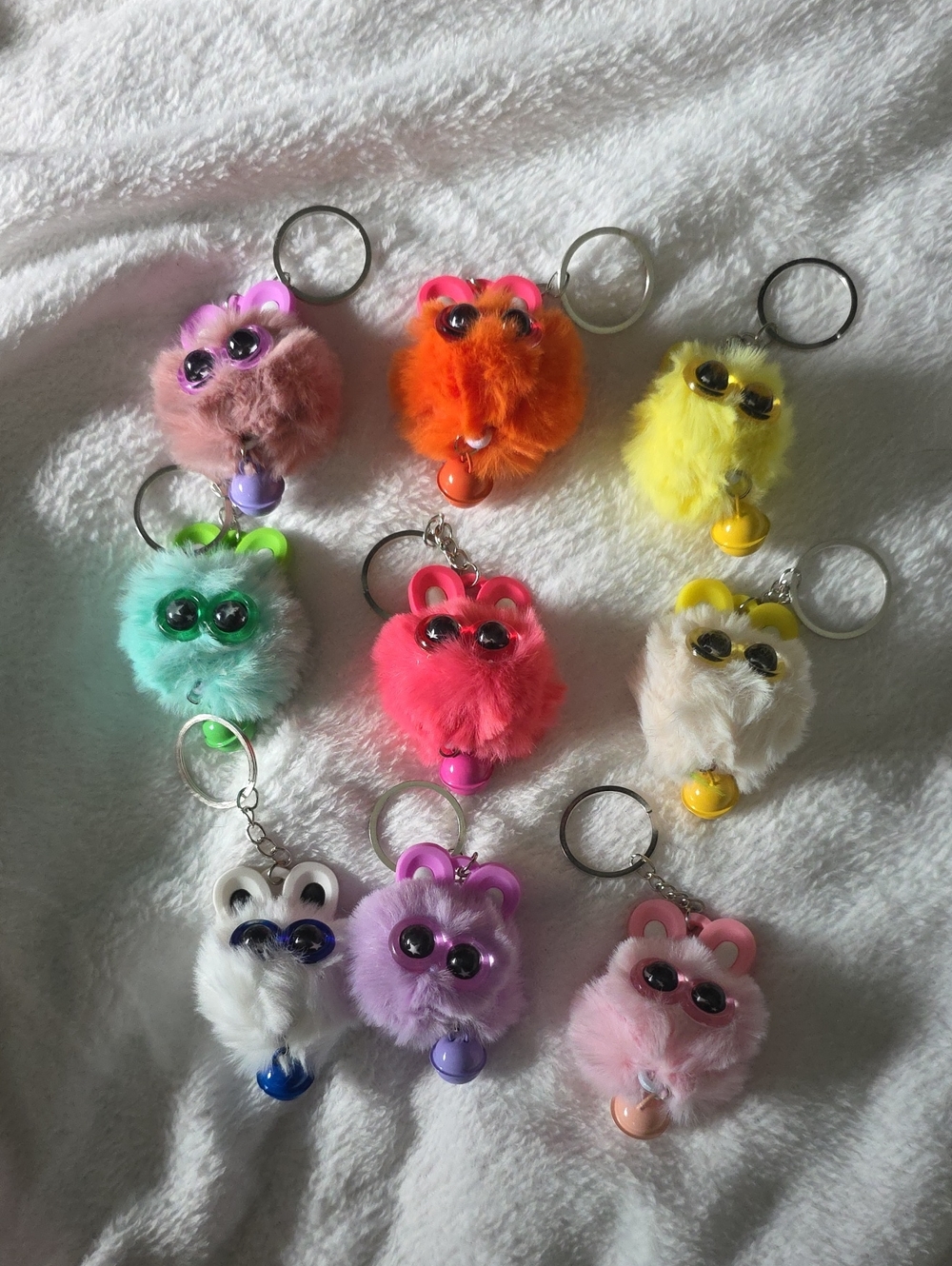 Plush Fuzzy Pet Keychain Charm - Assorted Colors Winners Choice Of 2